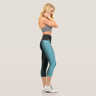 Leggings Capri Texto personalizado moderno en tono azul eléctrico