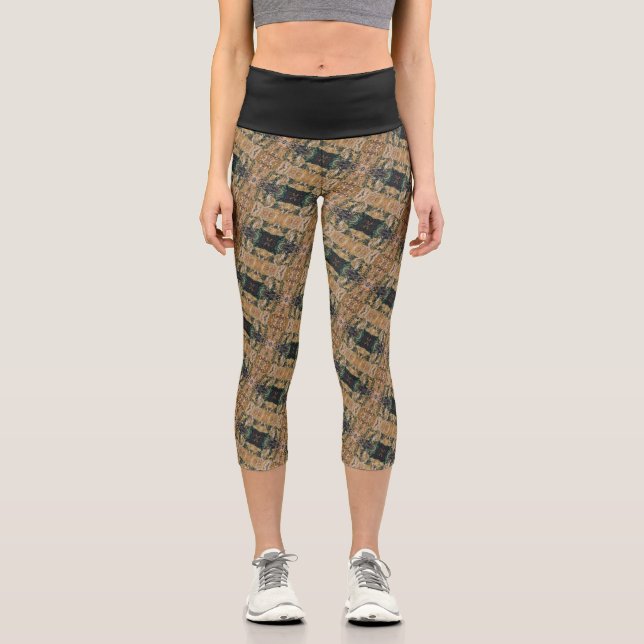 Leggings Capri Textura #1 de obra Amanecer (Anverso)