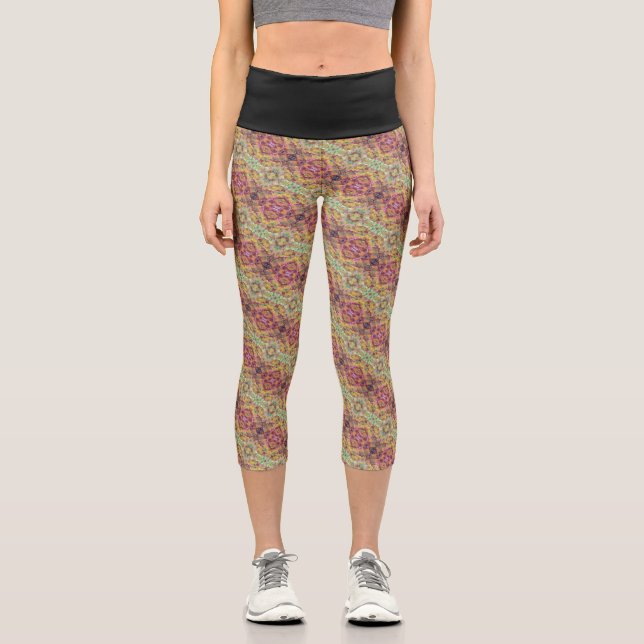 Leggings Capri Textura #3 de la obra Piña (Anverso)