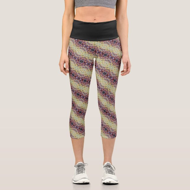 Leggings Capri Textura #4 de la obra Piña (Anverso)