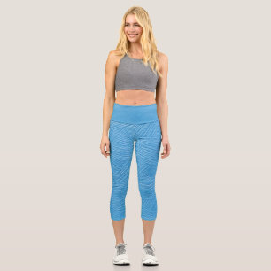 Leggings Capri Textura azul claro Piernas Capri