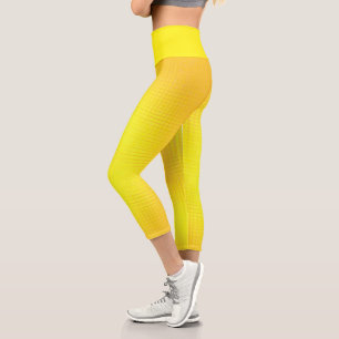 Leggings Capri Textura de arte abstracta Naranja amarillo alegre