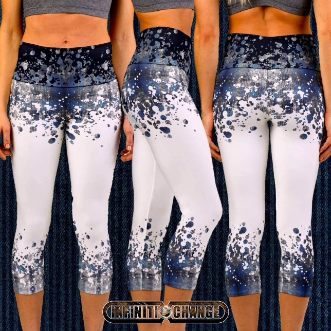 Leggings Capri Textura de Denim azul marino | (Subido por el creador)