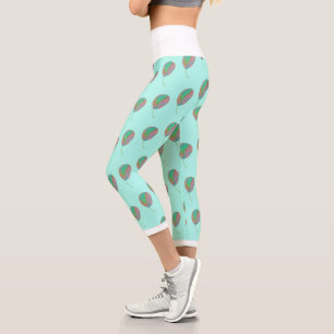 Leggings Capri Textura de hoja de árbol de oreja estilizada