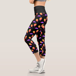 Leggings Capri Textura de hoja de árbol de oreja estilizada