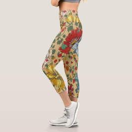 Leggings Capri Textura de las flores