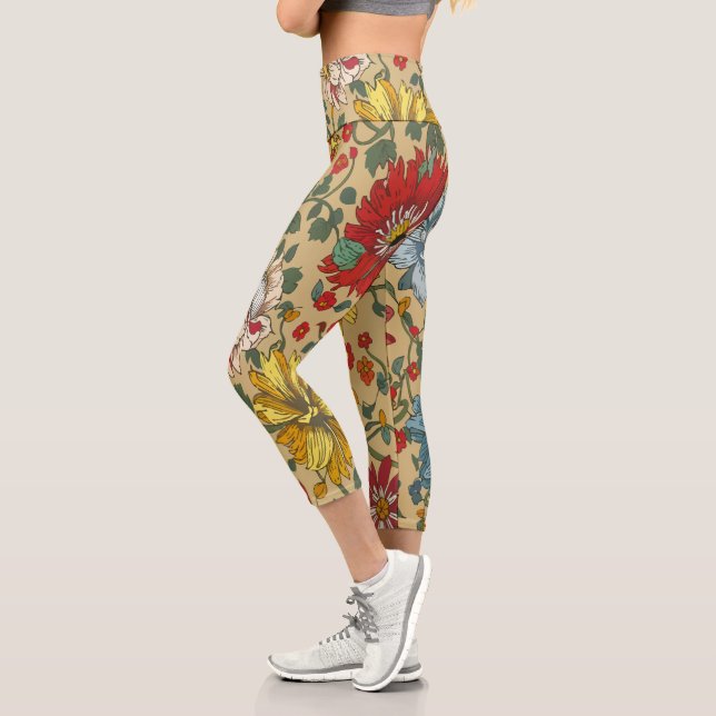 Leggings Capri Textura de las flores (Izquierda)