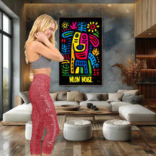 Leggings Capri Textura de lino rojo brillante   Patrón de tela mo