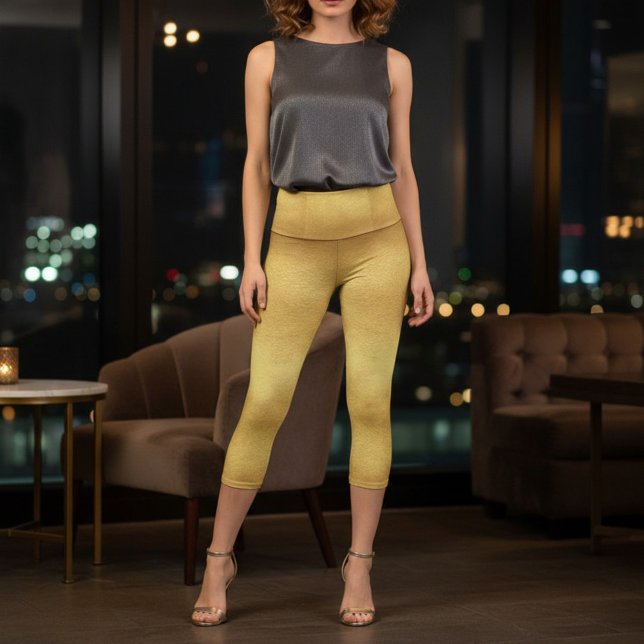 Leggings Capri textura dorada (Subido por el creador)