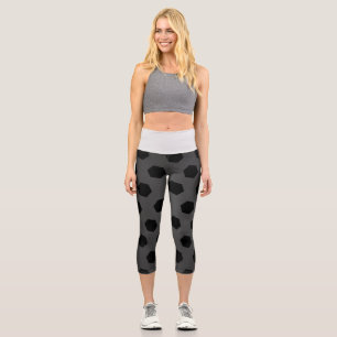 Leggings Capri Textura Y Blanco