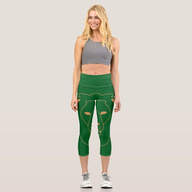 Leggings Capri The Lion's Gaze: Golden Contour (Anverso)