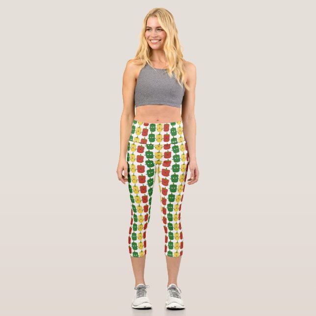 Leggings Capri Tía de pimiento picante capsicum trío canto person (Anverso)