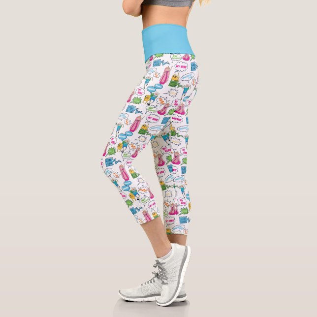 Leggings Capri Tiempo de aventura | Patrón de llamadas de caracte (Izquierda)