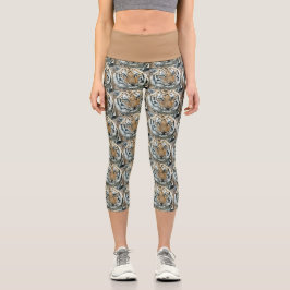 Leggings Capri Tiger Face Capris