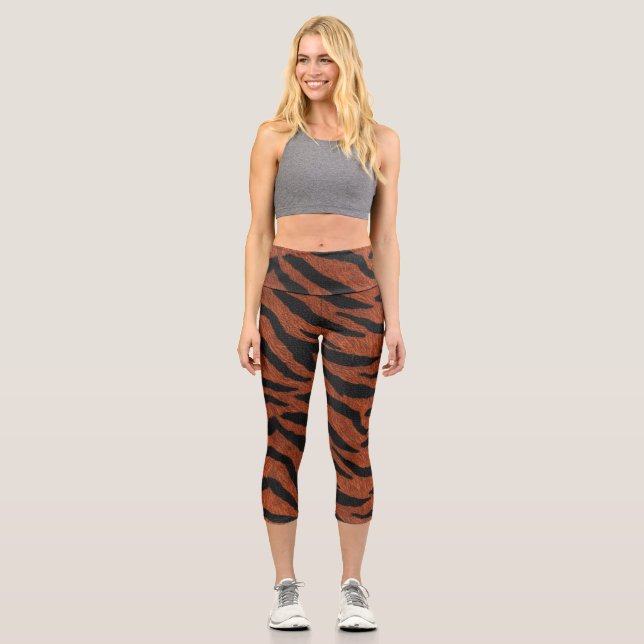 Leggings Capri Tiger Stripe Wild Pattern (Anverso)