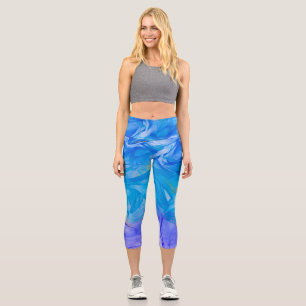 Leggings Capri Tinta Alcohólica Remolino Azul