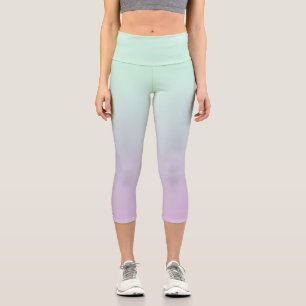 Leggings Capri Tinta Estética Pastel Y Ombre Gradiente Lilac