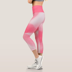 Leggings Capri Tinte de color rosa y blanco