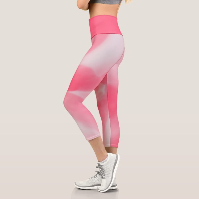 Leggings Capri Tinte de color rosa y blanco (Izquierda)