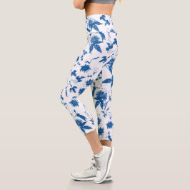 Leggings Capri Toile floral azul moderno Guay