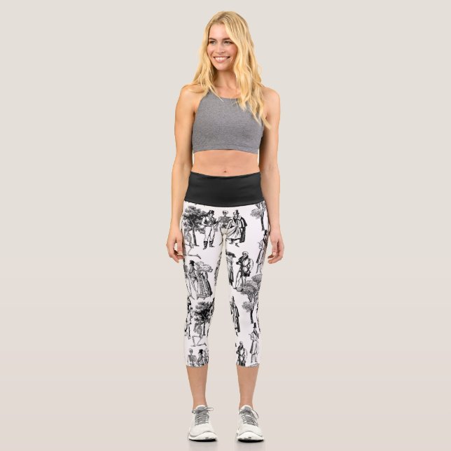 Leggings Capri toile macabre halloween regency skeletage (Anverso)