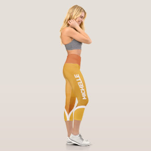 Leggings Capri Tonos amarillos y naranjas con nombres modernos