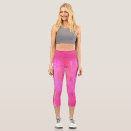 Leggings Capri Tonos de textura de grunge rosa