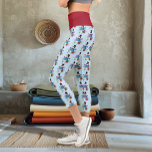 Leggings Capri Top Hat Snowman<br><div class="desc">Snowman with a top hat on with poinsettia and snowflakes.</div>