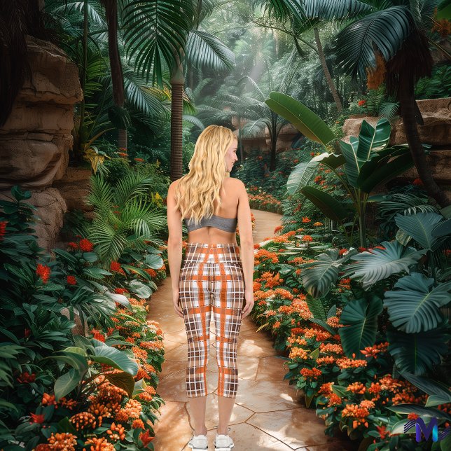 Leggings Capri Tradicional escocés en marrones y Naranjas (Subido por el creador)