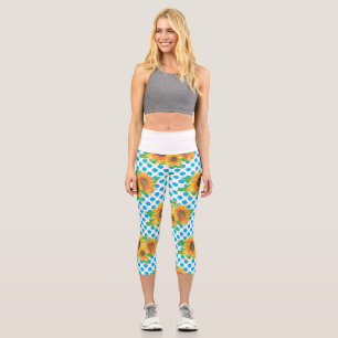 Leggings Capri Trajes Florales De Girasol