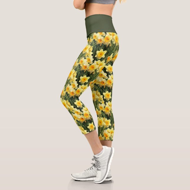 Leggings Capri Trama floral amarillo Lámina (Izquierda)