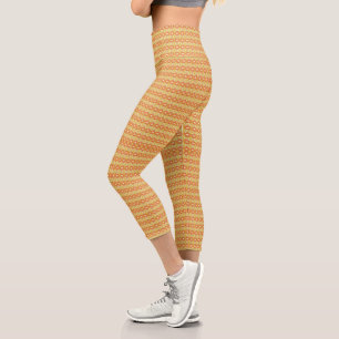 Leggings Capri Transforme su espacio Naranja asombroso y amarillo
