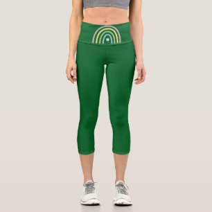 Leggings Capri Trébol de Cuatro Hojas Arcoíris Día de San Patrici