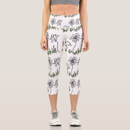 Leggings Capri Tres pequeñas flores