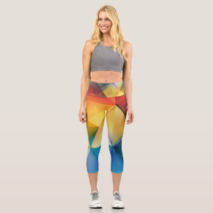Leggings Capri Triángulos en colores arcoiris