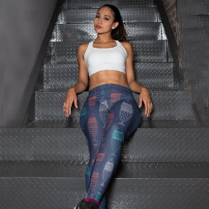 Leggings Capri Tribal Doodle Fish