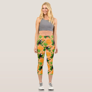 Leggings Capri Trópico Toucan Bird Seamless Pattern