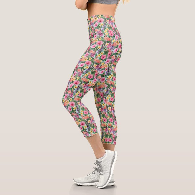 Leggings Capri Trópicos Rosa (Izquierda)