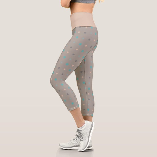 Leggings Capri Turquesa, gris y melada (Izquierda)