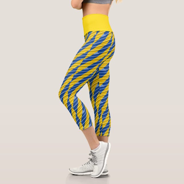 Leggings Capri Ucrania azul y amarilla inspiró la guerra de paz c (Izquierda)