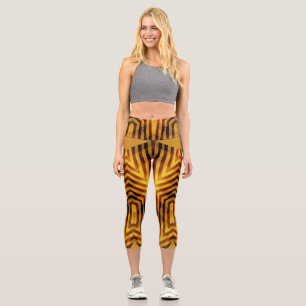 Leggings Capri Un elegante color marrón en todo el tejido