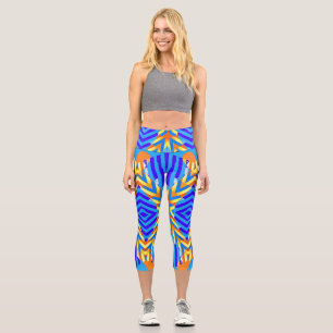 Leggings Capri Un elegante patrón multicolor en todo el tejido