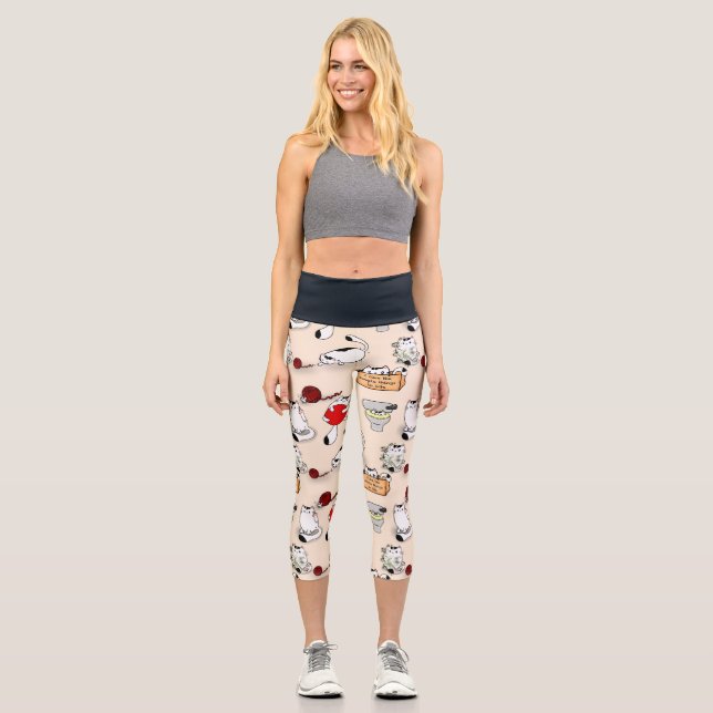 Leggings Capri Un gato gracioso ama el yoga capri de alto cintura (Anverso)