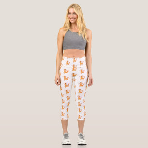 Leggings Capri Un naranja alegre y lindo bailando