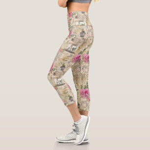 Leggings Capri Una serie de diseño de efímeras francesas 1
