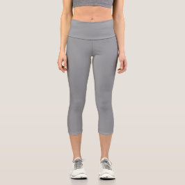 Leggings Capri Una textura de tela gris clara suave