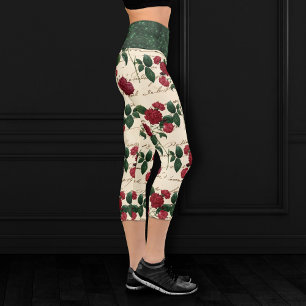 Leggings Capri Unas rosas rojas espléndidas y una escritura a man