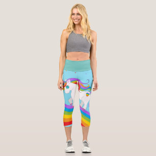 LEGGINGS CAPRI UNICORN RAINBOW ALTO WASIT CAPRI YOGA LEGGININS