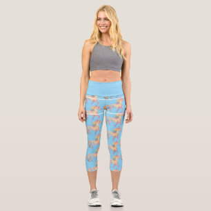 Leggings Capri Unicornio de Arcoíris Mágico Personalizado