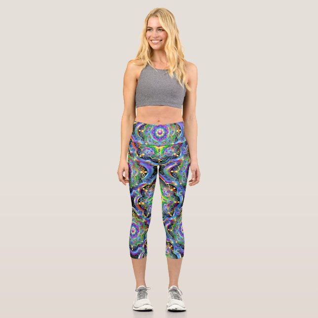 Leggings Capri Universo Mandala Colores Psicodélicos (Anverso)